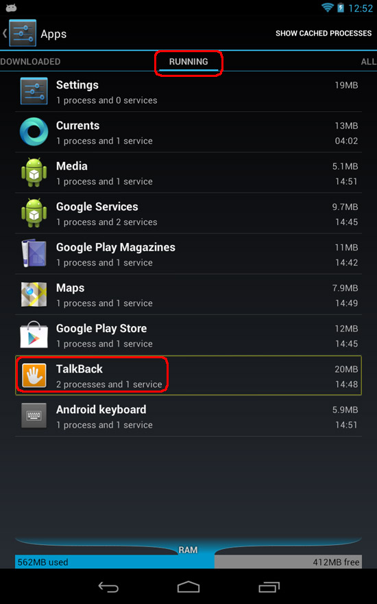 use speak password on android nexus 7